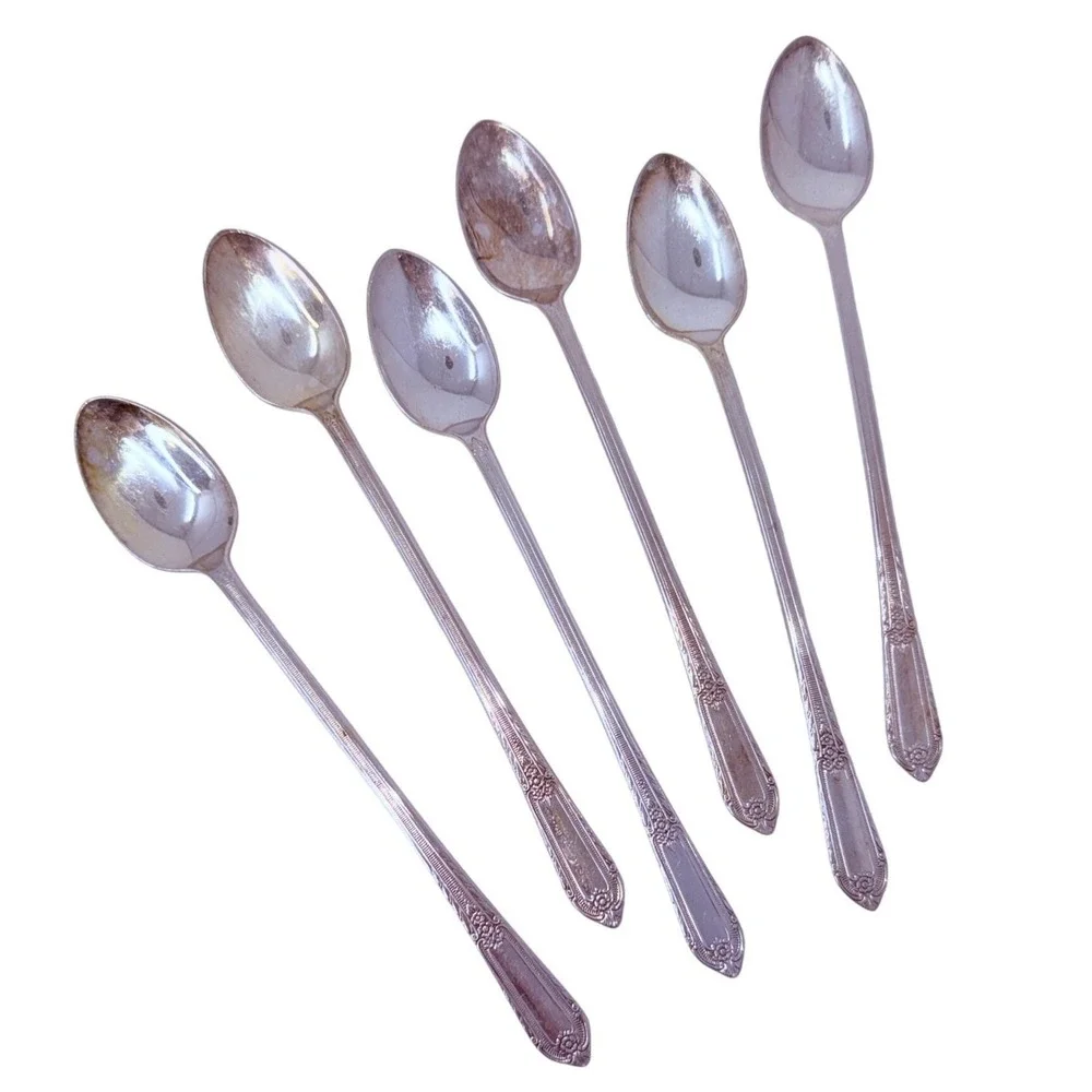 Cotillion Silverplate Flatware 1937 International Silver 6 Iced Tea Spoons